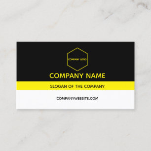 Carte de visite classique noir blanc et jaune