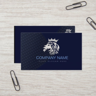 Carte De Visite Classique Professionnel Élégant Bleu Argent