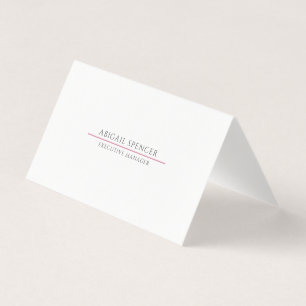 Carte De Visite Classique Simple Élégant Noir Blanc Professionnel