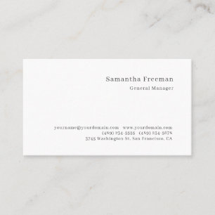 Carte De Visite Classique Traditionnel Simple Noir Blanc Minimalis