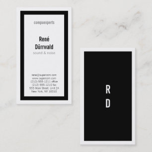 Carte De Visite Classiques audacieux en noir et blanc