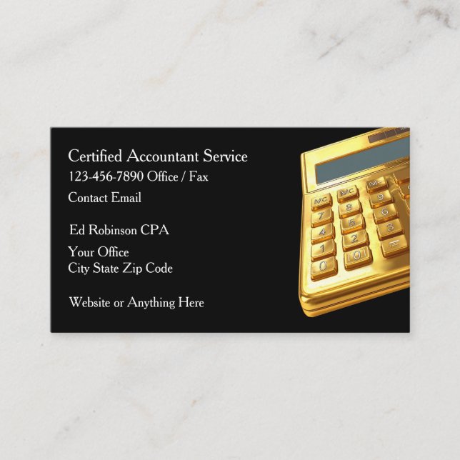 Carte De Visite Classy CPA Accountant Business Cards (Devant)