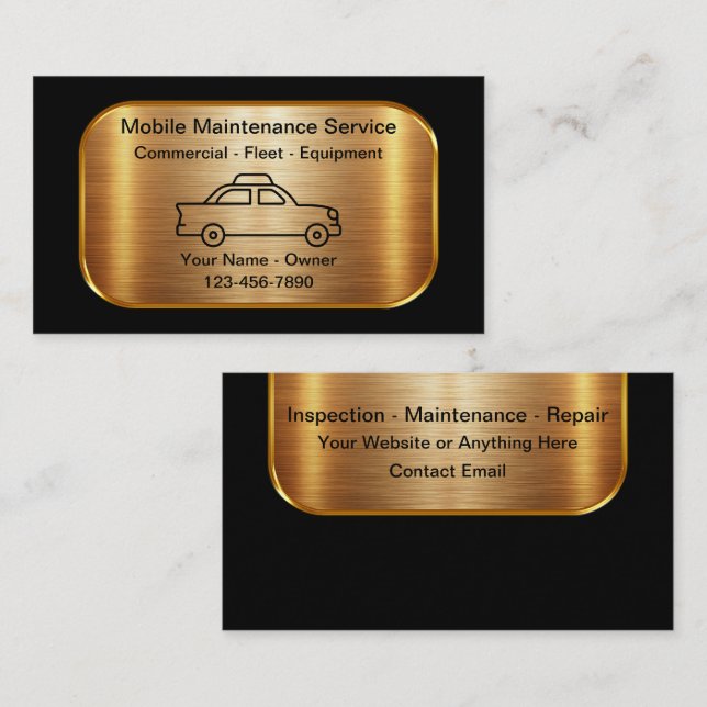 Carte De Visite Classy Fleet And Commercial Equipment Maintenance (Devant / Derrière)