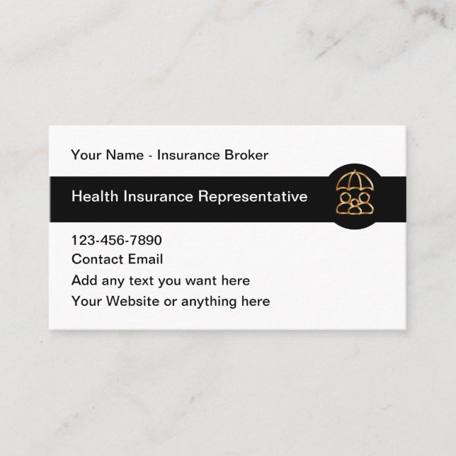 Carte De Visite Classy Insurance Broker Business Card Design (Devant)