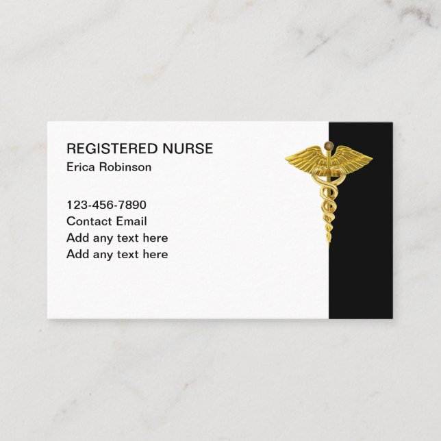 Carte De Visite Classy Médicale Visite Infirmière inscrite Thème (Devant)
