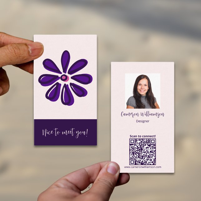 Carte De Visite Classy Nice de vous rencontrer ! Connectez-vous so (Classy Nice to Meet You! Connect Social Business Card)