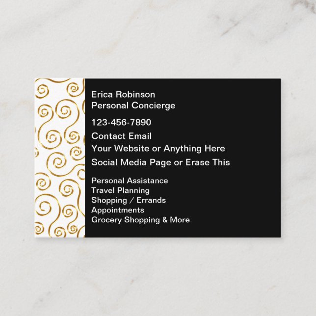 Carte De Visite Classy Personal Concierge Services New (Devant)