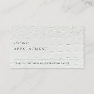 Carte De Visite Classy Simple Ivoire Blanc Cuir Texte Rendez-vous