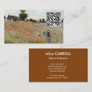 Carte De Visite Claude Monet - Champ de pavot - Code QR