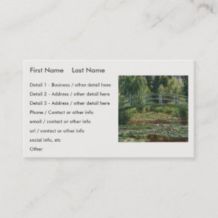 Carte De Visite Claude Monet Japon Footbridge & Water Lily Pool
