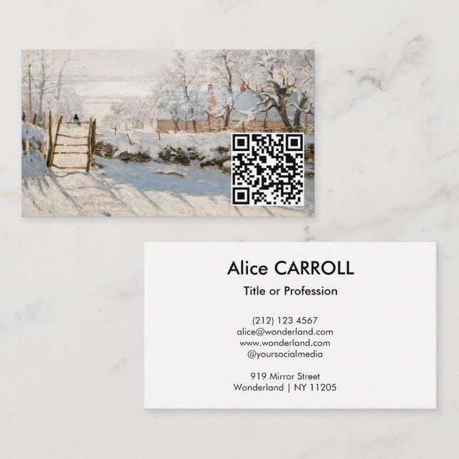 Carte De Visite Claude Monet - La Pie - Code QR (Devant / Derrière)