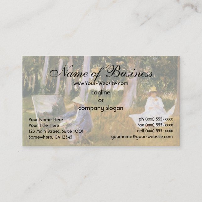 Carte De Visite Claude Monet Painting, Edge of a Wood par Sargent (Devant)