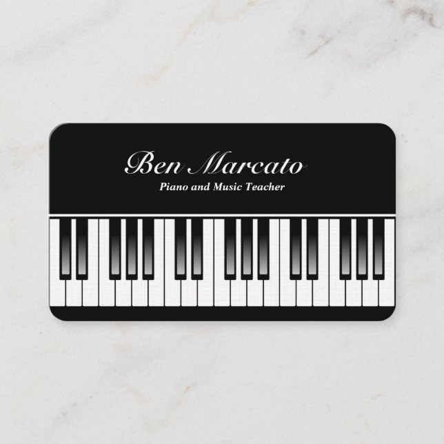 Carte De Visite Clavier de piano (toile, coin arrondi) (Devant)