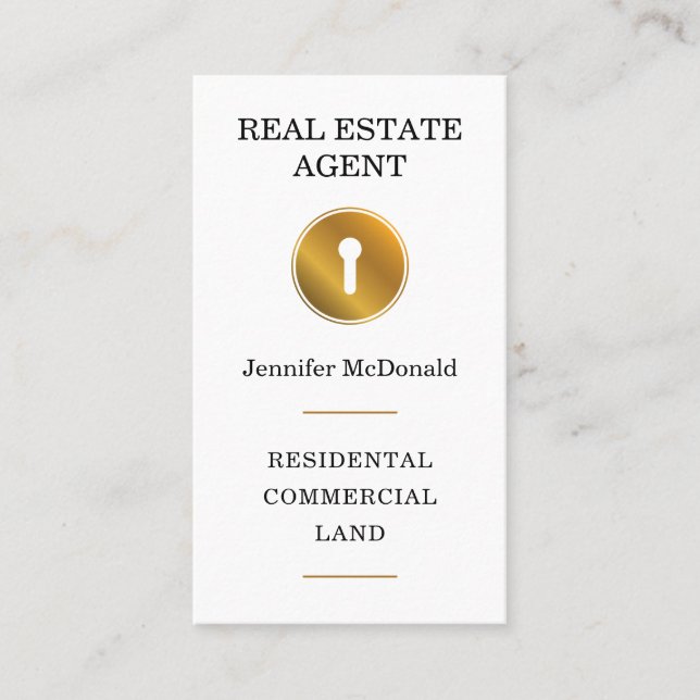 Carte De Visite Clavier doré élégant  (Devant)