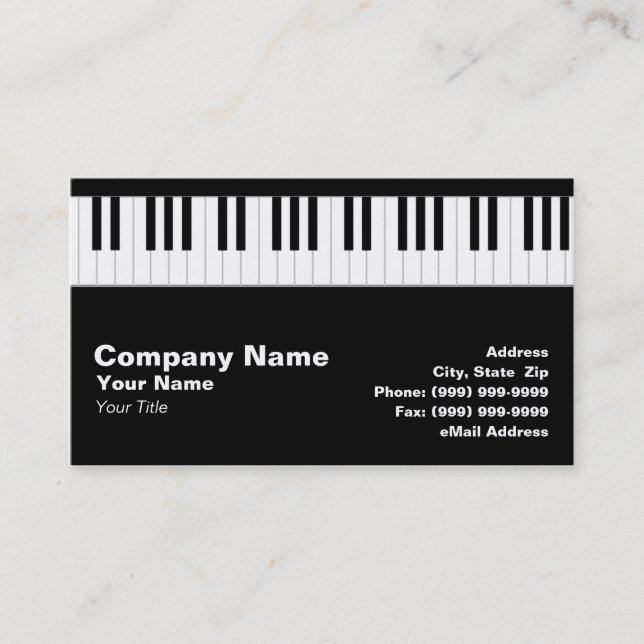 Carte De Visite Clavier pour piano (Devant)