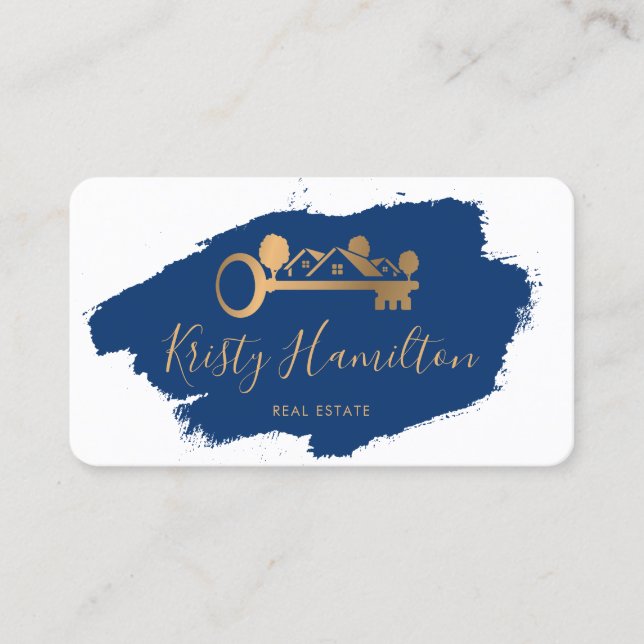 Carte De Visite clé de courtier professionnel immobilier ajouter l (Devant)