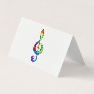 Carte De Visite Clé de musique arc-en-ciel