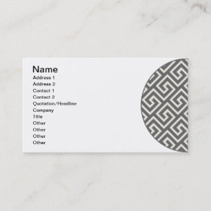 Carte De Visite Clé grecque classique Carré Motif Swirl