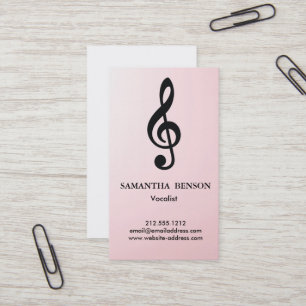 Carte De Visite Clé musicale moderne élégante Logo Vocaliste Chant