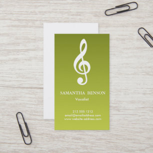 Carte De Visite Clé musicale moderne élégante Logo Vocaliste Chant