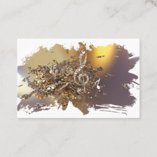 Carte De Visite Clé musicale treble et notes de chute voiture d'af