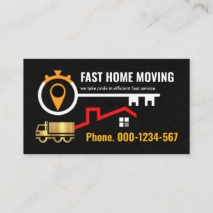 Carte De Visite Clé Stopwatch Gold Truck Moving Home