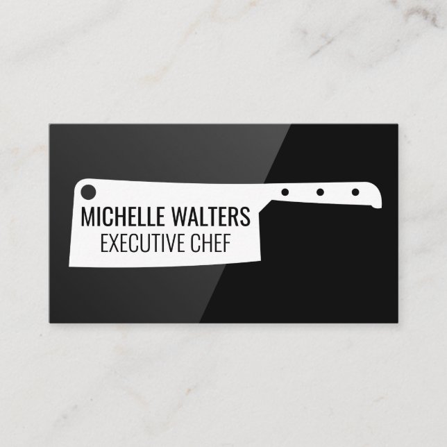 Carte De Visite Cleaver Knife | Black Gloss | Culinaire (Devant)
