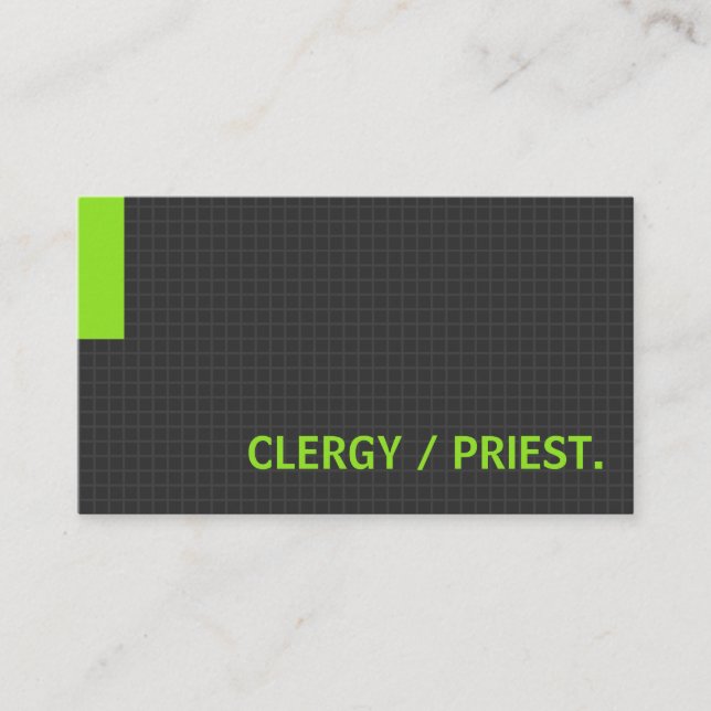 Carte De Visite Clergé / Prêtre - Vert à usages multiples (Devant)