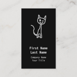 Carte De Visite Cligner de l'oeil le chat gris