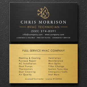 Carte De Visite Climatisation Professionnelle Chauffage HVAC 