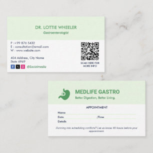 Carte De Visite Clinique de gastroentérologie Affaires Nominatio