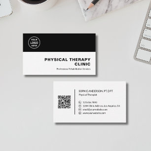Carte De Visite Clinique de Physiothérapie Logo Professionnel QR N