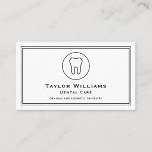 Carte De Visite Clinique dentaire dentaire noire blanche dentiste