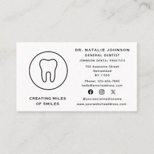 Carte De Visite Clinique dentaire dentiste dentaire dentisterie Mé