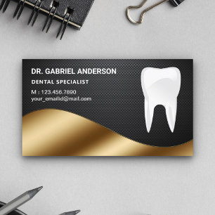 Carte De Visite Clinique Dentaire Dentiste Tooth en Fibre de Carbo