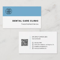Clinique Dentaire Logo de Dentiste Code QR Bleu Bl