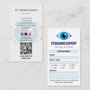 Carte De Visite Clinique d'ophtalmologie Business   Rendez-vous pr