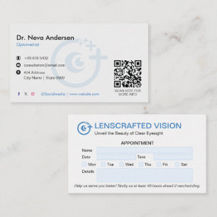 Carte De Visite Clinique d'ophtalmologie Business   Rendez-vous pr