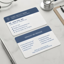 Clinique Médicale de Médecin Minimaliste Bleu Nuit