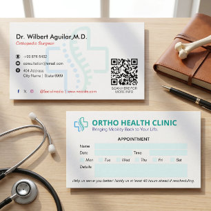 Carte De Visite Clinique orthopédique   Rendez-vous propre