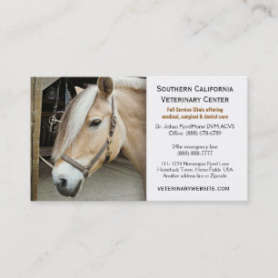 Carte De Visite Clinique vétérinaire de vétérinaire de cheval