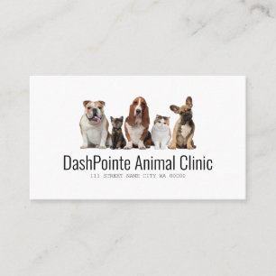 Carte De Visite Clinique vétérinaire pour animaux de compagnie Ref