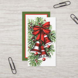 Carte De Visite cloches de Noël rétro vintage ajouter des informat