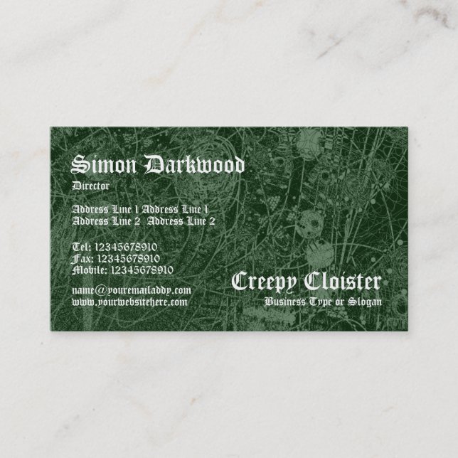 Carte De Visite Cloître déplaisant 02 - Tex Abstact - Vert foncé (Devant)