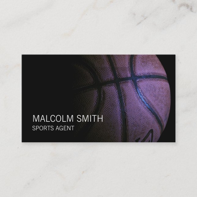 Carte De Visite Closeuse de l'agent sportif Dark Basketball (Devant)