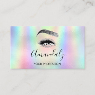 Carte De Visite Clou Artiste Lash Friseur Logo Hologramm Blau Visi