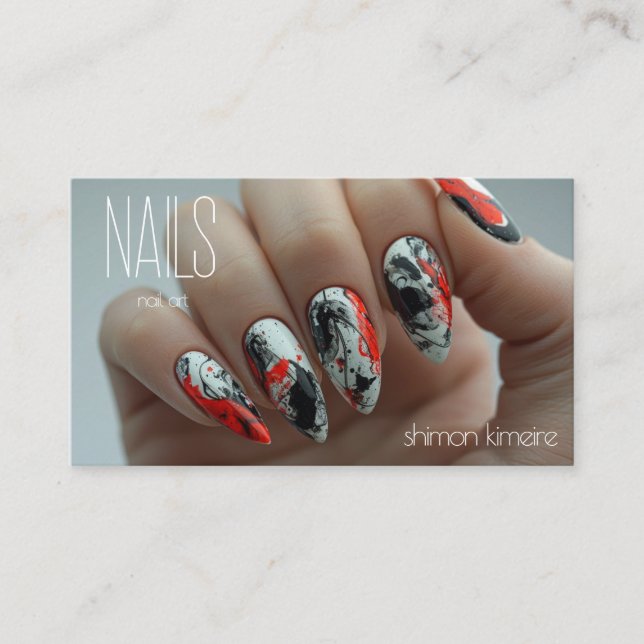 Carte De Visite Clou de peinture tendance Art Manicuriste Fidélité (Devant)