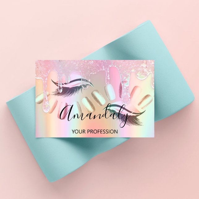 Carte De Visite Clou de trait de maquillage Artiste Logo Personnal (Créateur téléchargé)