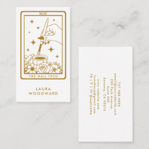 Carte De Visite Clou Tech Tarot Style Or sur blanc