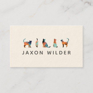 Carte De Visite Cloud Silhouette Chat Aquarelle Minimale Abstraite